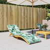 vidaXL Μαξιλάρι Ξαπλώστρας Ήλιου Floral Πράσινο 200 x 70 x 4 εκ.