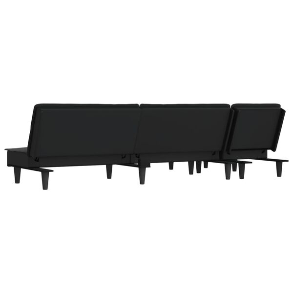 vidaXL Καναπές Κρεβάτι Γωνιακός Σκούρο Γκρι 255x140x70 εκ. Υφασμάτινος