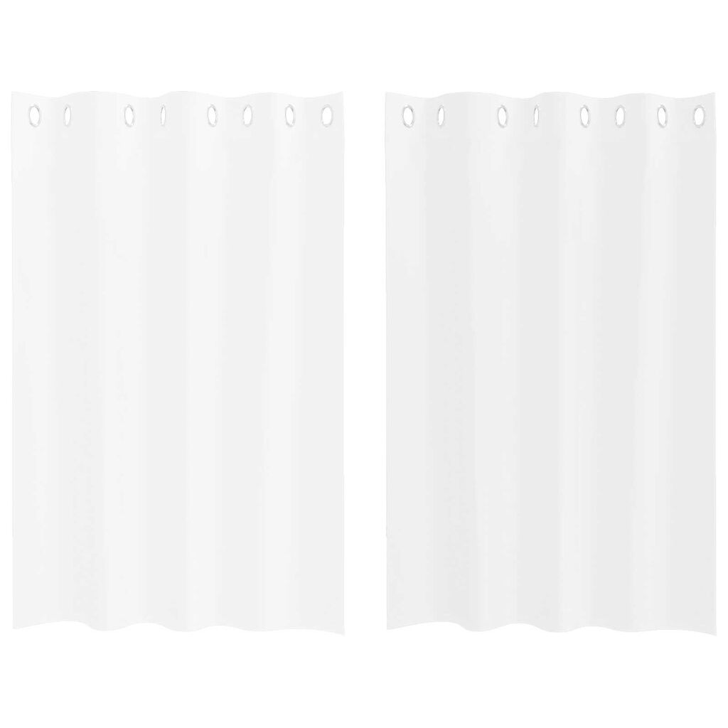 vidaXL Κουρτίνες με κουρτίνες 2 pcs Λευκό 140 x 140 εκ. Πολυεστέρας