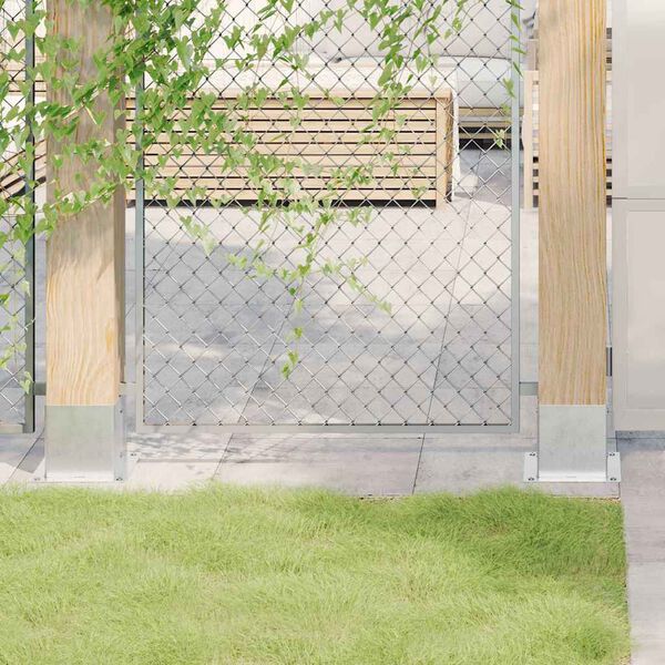 vidaXL Βάσεις στύλων τετράγωνες 4 τεμάχια Ασημί Γαλβανισμένος χάλυβας