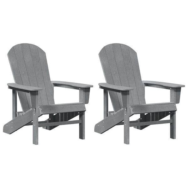vidaXL Έπιπλα Χαλάρωσης Κήπου 2 pcs Ανοιχτό γκρι 74 x 82 x 90cm