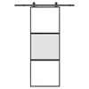 vidaXL Συρόμενη πόρτα με σετ υλικού 76x205 cm από γυαλί&Αλουμίνιο