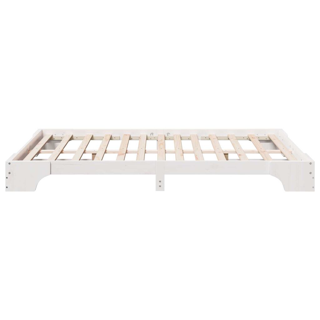 vidaXL Σκελετός Κρεβατιού Λευκό Ξύλο 140 x 200 cm Ανθεκτικός