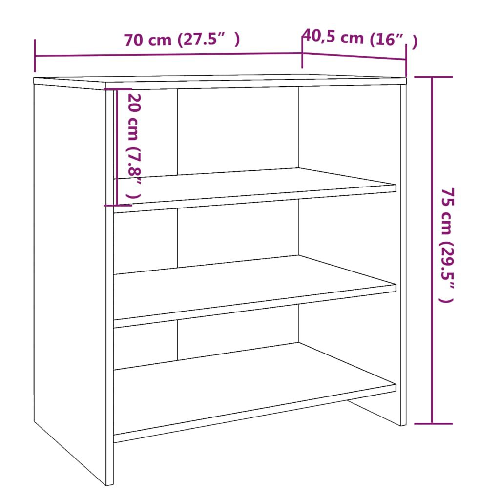 vidaXL Ντουλάπι Sonoma Δρυς 70x40,5x75 εκ. από Επεξεργασμένο Ξύλο