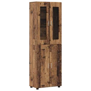 vidaXL Highboard &mu;&epsilon; &rho;ά&phi;&iota; &mu;&epsilon; &pi;ό&rho;&tau;&alpha; FLORIN &Pi;&alpha;&lambda;&iota;ό &xi;ύ&lambda;&omicron; 60 x 35 x 182 &epsilon;&kappa;.