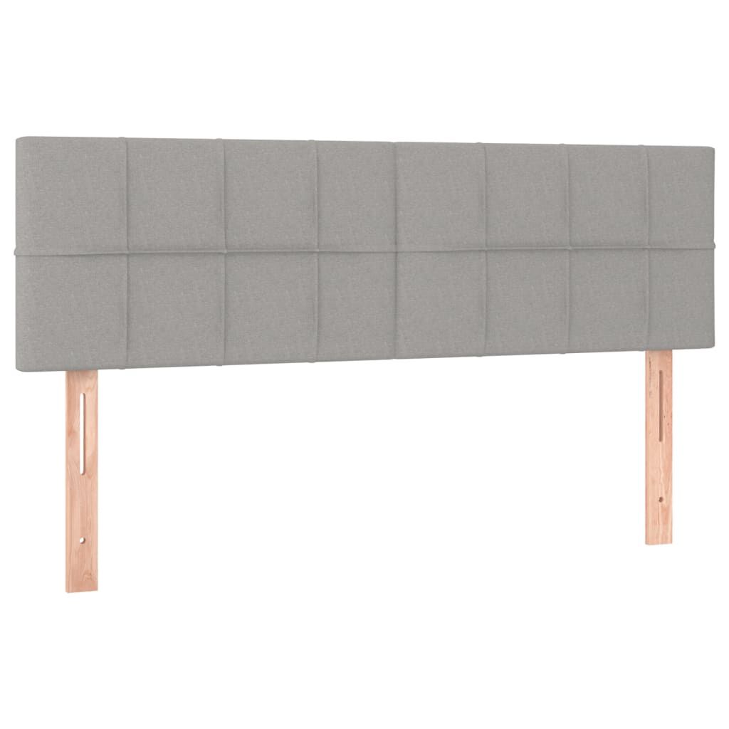 vidaXL Κρεβάτι Boxspring με Στρώμα & LED Αν.Γκρι 140x200 εκ Υφασμάτινο