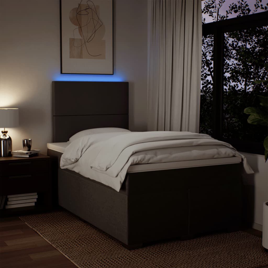 vidaXL Κρεβάτι Boxspring με Στρώμα Ανοιχτό Γκρι 120x200 εκ. Υφασμάτινο