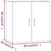 vidaXL Ντουλάπι Τοίχου Καφέ Δρυς 60x30x60 εκ. Επεξεργασμένο Ξύλο