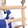 vidaXL Κούνια Παιδική Μπλε από Βαμβάκι / Ξύλο με Ζώνη Ασφαλείας