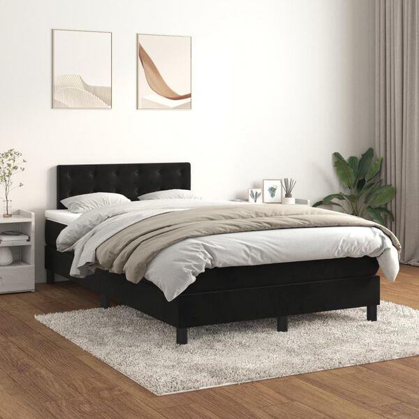 vidaXL &Kappa;&rho;&epsilon;&beta;ά&tau;&iota; Boxspring &mu;&epsilon; &Sigma;&tau;&rho;ώ&mu;&alpha; &Mu;&alpha;ύ&rho;&omicron; 120 x 200 &epsilon;&kappa;. &Beta;&epsilon;&lambda;&omicron;ύ&delta;&iota;&nu;&omicron;