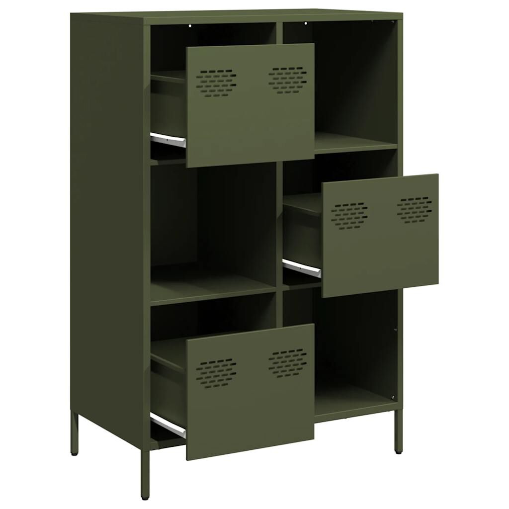 vidaXL Ντουλάπι Πράσινο Λαδί 68x39x103,5 εκ. από Ατσάλι