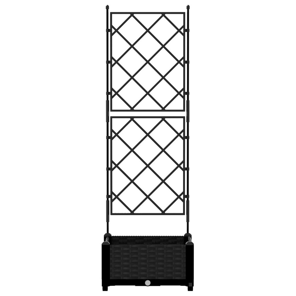 vidaXL Γλάστρα Κήπου με Πύρο Μαύρη 40x40x125.5 εκ.