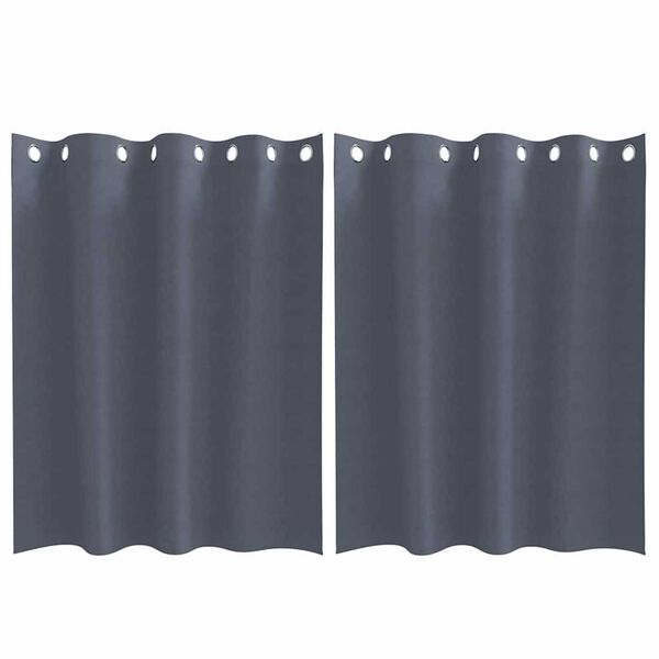 vidaXL Κουρτίνες με κουρτίνες 2 pcs Ανθρακί Πολυεστέρας
