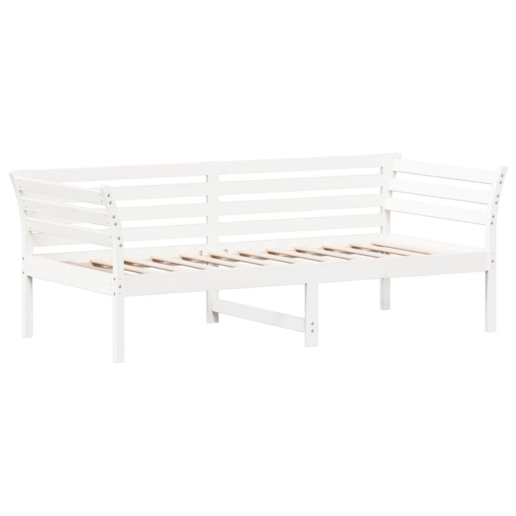 vidaXL Καναπές Κρεβάτι Χωρίς Στρώμα Λευκό 90x190 εκ. Μασίφ Ξύλο Πεύκου