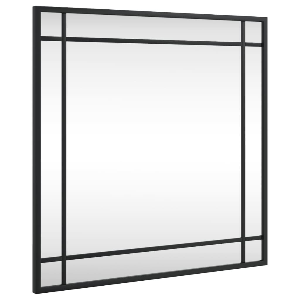 vidaXL Καθρέφτης Τοίχου Τετράγωνος Μαύρος 50 x 50 εκ. από Σίδερο