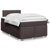 vidaXL Κρεβάτι Boxspring με Στρώμα Σκούρο Καφέ 120x200 εκ. Υφασμάτινο