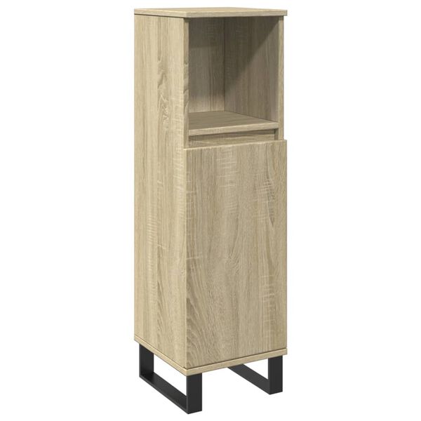 vidaXL Ντουλάπι Μπάνιου Sonoma Δρυς 30x30x100 εκ. Επεξεργασμένο Ξύλο