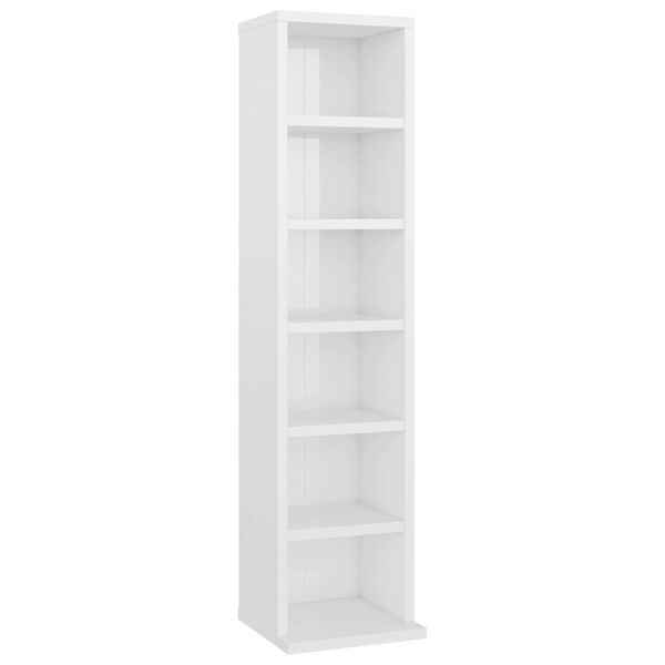 vidaXL Έπιπλο για CD Γυαλιστερό Λευκό 21x20x88 εκ. Επεξεργασμένο Ξύλο