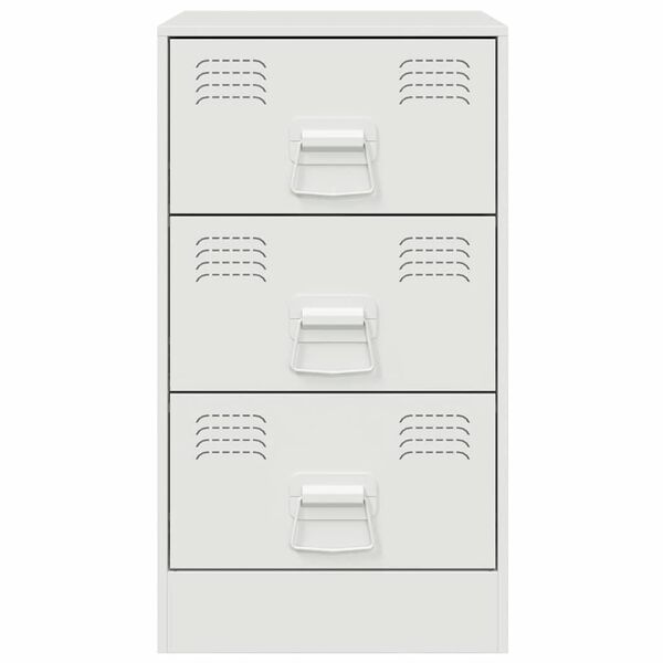 vidaXL Κομοδίνο Λευκό 34,5x39x62 εκ. από Χάλυβα