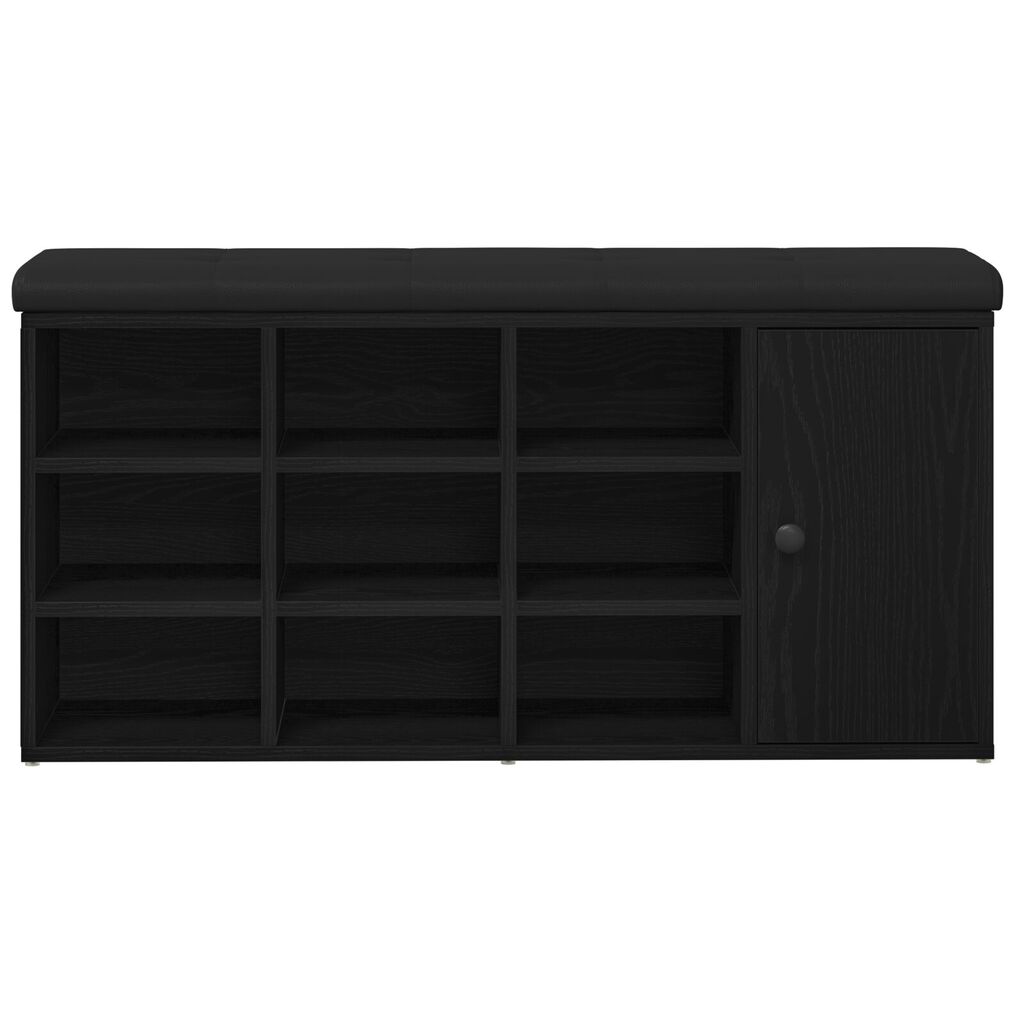 vidaXL Παγκάκι Αποθήκευσης Μαύρο Δρυς 100x30x48 εκ. Κατασκευασμένο ξύλο