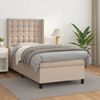 vidaXL Κρεβάτι Boxspring με Στρώμα Καπουτσίνο 90x190εκ.από Συνθ. Δέρμα
