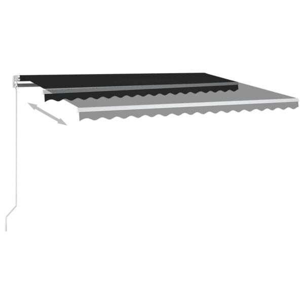 vidaXL Τέντα Συρόμενη Χειροκίνητη Ανθρακί 450 x 350 εκ.