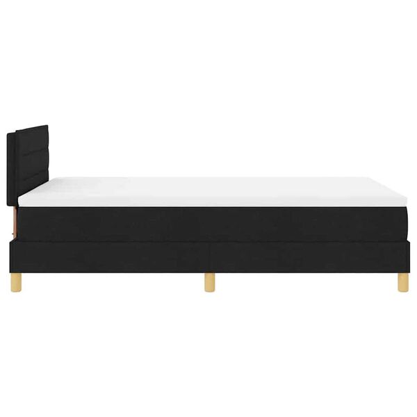 vidaXL Κρεβάτι με ελατήρια με στρώμα Μαύρο 120 x 190 cm ύφασμα