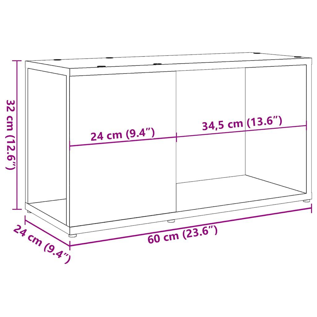 vidaXL Έπιπλο Τηλεόρασης Τεχνίτης Δρυς 60x24x32 εκ Επεξεργασμένο Ξύλο