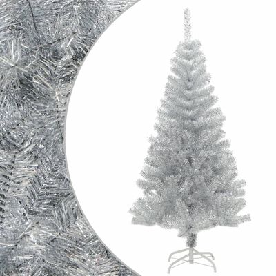 vidaXL Χριστουγεννιάτικο Δέντρο Τεχνητό με Βάση Ασημί 120 εκ. PET