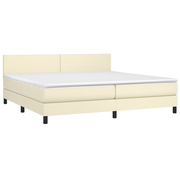 vidaXL &Kappa;&rho;&epsilon;&beta;ά&tau;&iota; Boxspring &mu;&epsilon; &Sigma;&tau;&rho;ώ&mu;&alpha; & LED &Kappa;&rho;&epsilon;&mu; 200x200 &epsilon;&kappa;. &Sigma;&upsilon;&nu;&theta;. &Delta;έ&rho;&mu;&alpha;