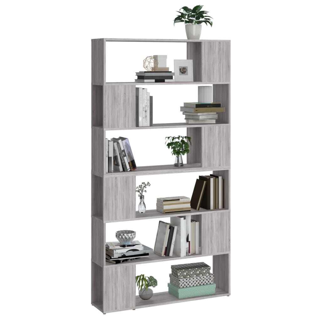 vidaXL Βιβλιοθήκη/Διαχωριστικό Χώρου Γκρι Sonoma 100 x 24 x 188 εκ.