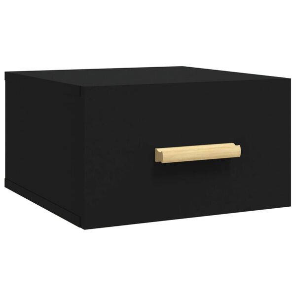 vidaXL Κομοδίνα Επιτοίχια 2 τεμ. Μαύρα 35 x 35 x 20 εκ.