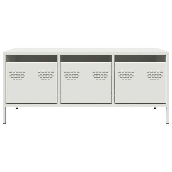 vidaXL Τραπεζάκι Σαλονιού Λευκό 101,5x50x43,5 εκ. Χάλυβα Ψυχρής Έλασης