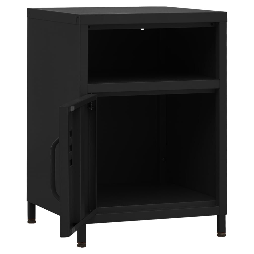 vidaXL Κομοδίνα 2 τεμ. Μαύρα 35 x 35 x 51 εκ. Ατσάλινα
