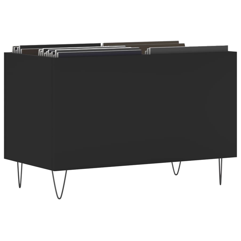 vidaXL Δισκοθήκη Μαύρη 74,5 x 38 x 48 εκ. από Επεξεργασμένο Ξύλο