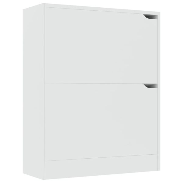 vidaXL Παπουτσοθήκη με 2 Πόρτες Λευκή 59 x 24 x 74 εκ. από Μοριοσανίδα