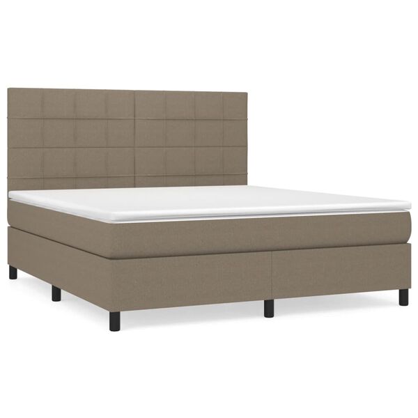 vidaXL &Kappa;&rho;&epsilon;&beta;ά&tau;&iota; Boxspring &mu;&epsilon; &Sigma;&tau;&rho;ώ&mu;&alpha; Taupe 180x200 &epsilon;&kappa;. &Upsilon;&phi;&alpha;&sigma;&mu;ά&tau;&iota;&nu;&omicron;