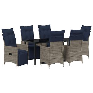 vidaXL &Sigma;&epsilon;&tau; &tau;&rho;&alpha;&pi;&epsilon;&zeta;&iota;&omicron;ύ &kappa;&alpha;&iota; &kappa;&alpha;&rho;έ&kappa;&lambda;&alpha;&sigmaf; &mu;&epsilon; &mu;&alpha;&xi;&iota;&lambda;ά&rho;&iota; 7 pcs &Gamma;&kappa;&rho;&iota; &Rho;ά&tau;&alpha; PE