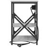 vidaXL Κομοδίνο με Σταθμό Φόρτισης με ράφι 2 pcs Γκρι sonoma