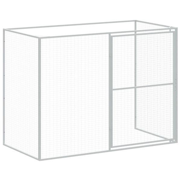 vidaXL Σπιτάκι Σκύλου με Αυλή Ανθρακί 214x1069x181 εκ. Γαλβαν. Χάλυβας