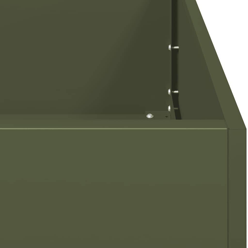 vidaXL Ζαρντινιέρα Λαδί 120x80x40 εκ. από Χάλυβα