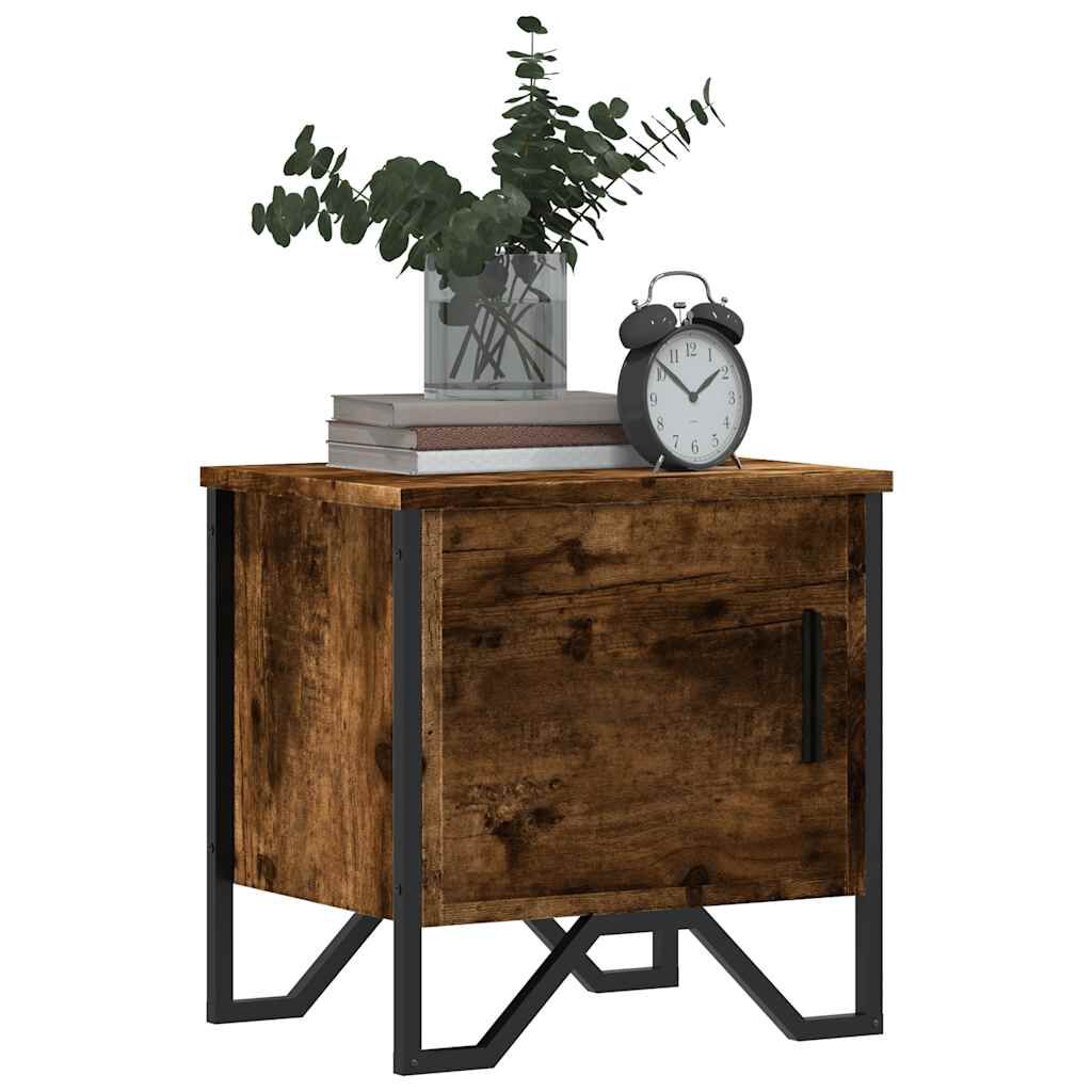 vidaXL Κομοδίνο Καπνιστή Δρυς 40 x 30 x 40 εκ. από Επεξεργασμένο Ξύλο