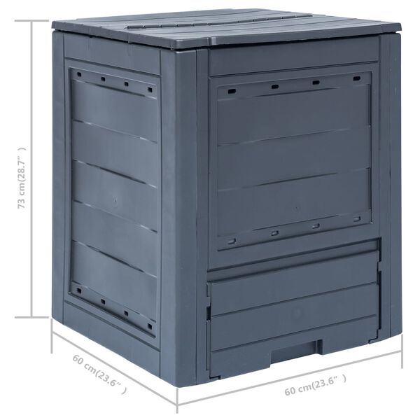 vidaXL Κομποστοποιητές Κήπου 3 τεμ. Γκρι 60 x 60 x 73 εκ. 780 Λίτρα