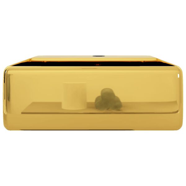 vidaXL Νιπτήρας με Οπή Υπερχείλισης Χρυσός 41 x 41 x 15 εκ. Κεραμικός