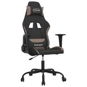 vidaXL &Kappa;&alpha;&rho;έ&kappa;&lambda;&alpha; &Mu;&alpha;&sigma;ά&zeta; Gaming &Mu;&alpha;ύ&rho;&eta; &kappa;&alpha;&iota; Taupe &Upsilon;&phi;&alpha;&sigma;&mu;ά&tau;&iota;&nu;&eta;