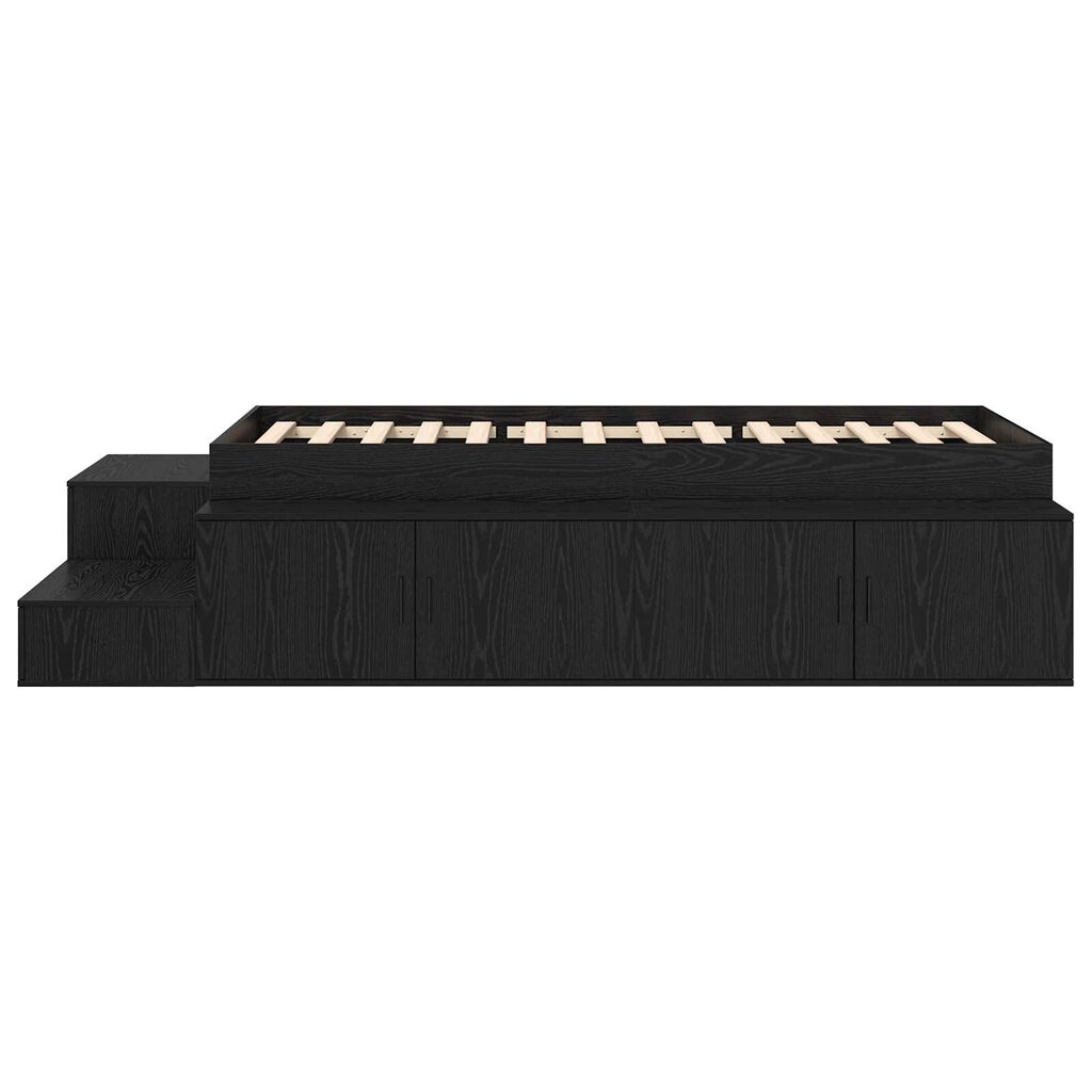 vidaXL Κρεβάτι Αποθήκευσης Μαύρο Καφέ 90x200 cm