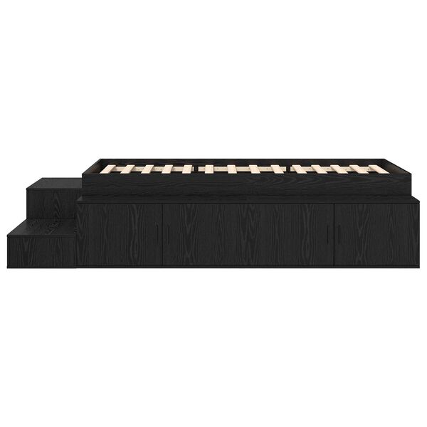 vidaXL Κρεβάτι Αποθήκευσης Μαύρο Καφέ 90x200 cm
