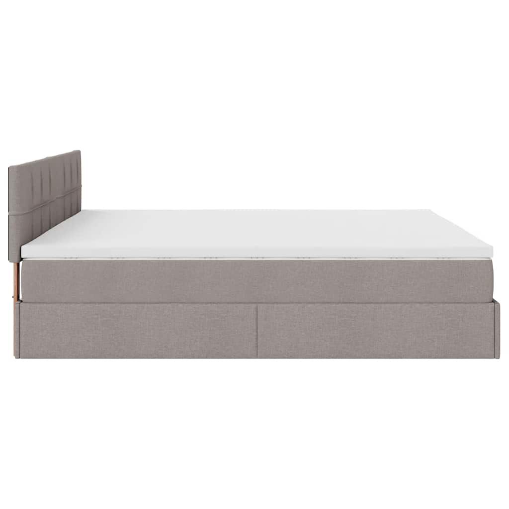 vidaXL Οθωμανικό κρεβάτι με στρώμα Taupe 180x200cm ύφασμα
