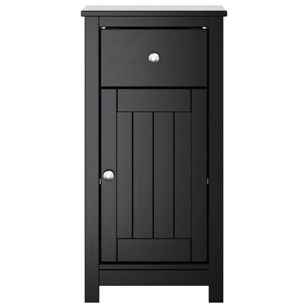 vidaXL Ντουλάπι Μπάνιου BERG Μαύρο 40 x 34 x 80 εκ. Μασίφ Ξύλο Πεύκου