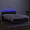 vidaXL &Kappa;&rho;&epsilon;&beta;ά&tau;&iota; Boxspring &mu;&epsilon; &Sigma;&tau;&rho;ώ&mu;&alpha; & LED &Mu;&alpha;ύ&rho;&omicron; 140x190 &epsilon;&kappa;. &Upsilon;&phi;&alpha;&sigma;&mu;ά&tau;&iota;&nu;&omicron;